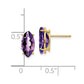 14k Yellow Gold 10x5mm Marquise Amethyst Earrings