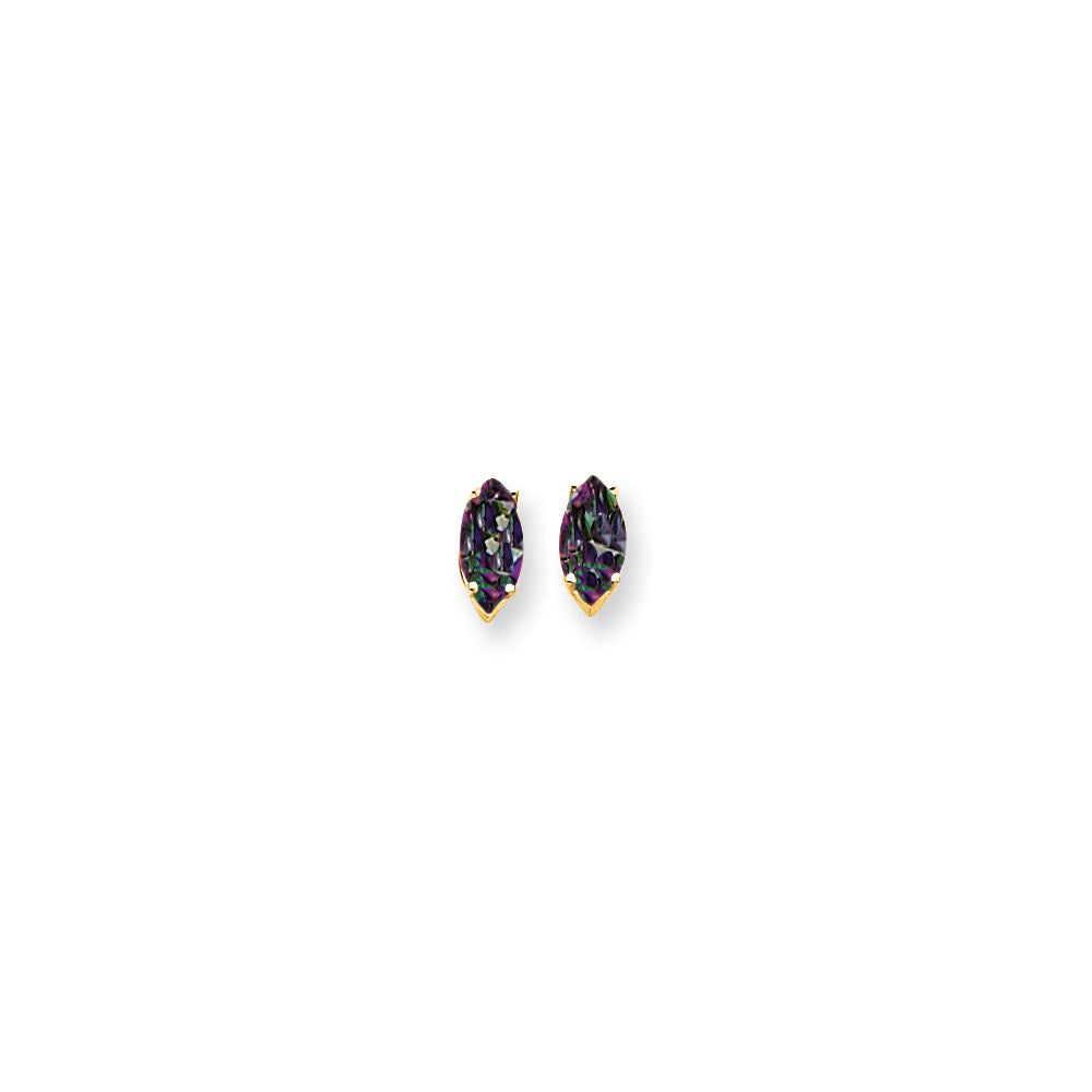 14k Yellow Gold Mystic Topaz Earring
