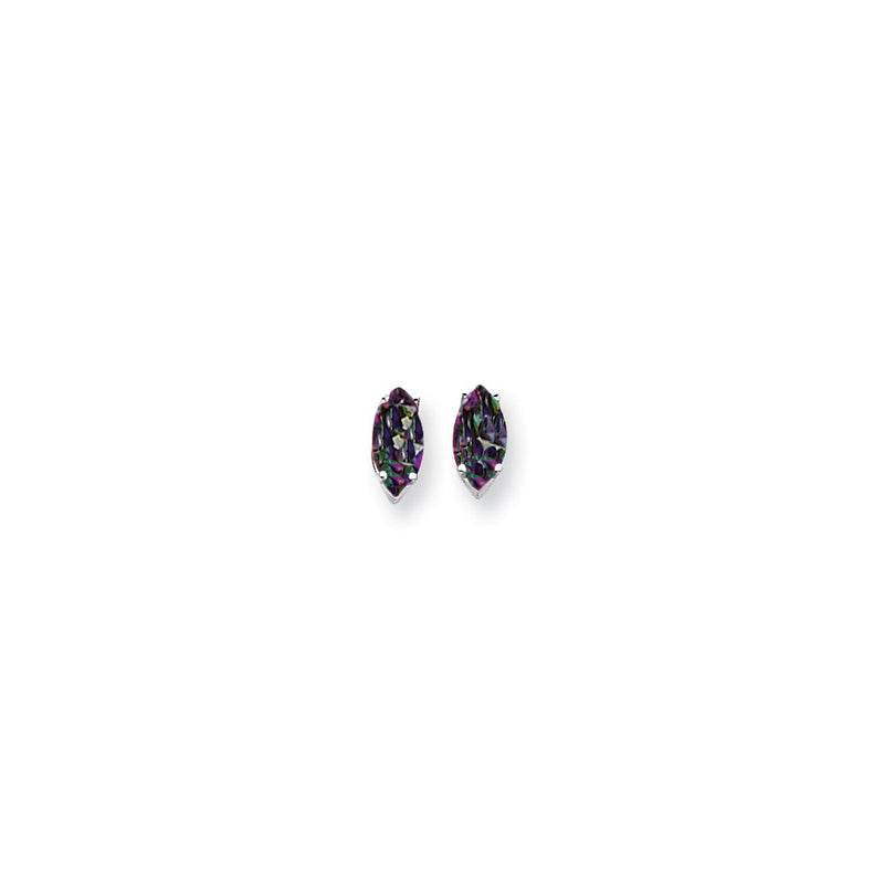 14k White Gold Mystic Topaz Earring