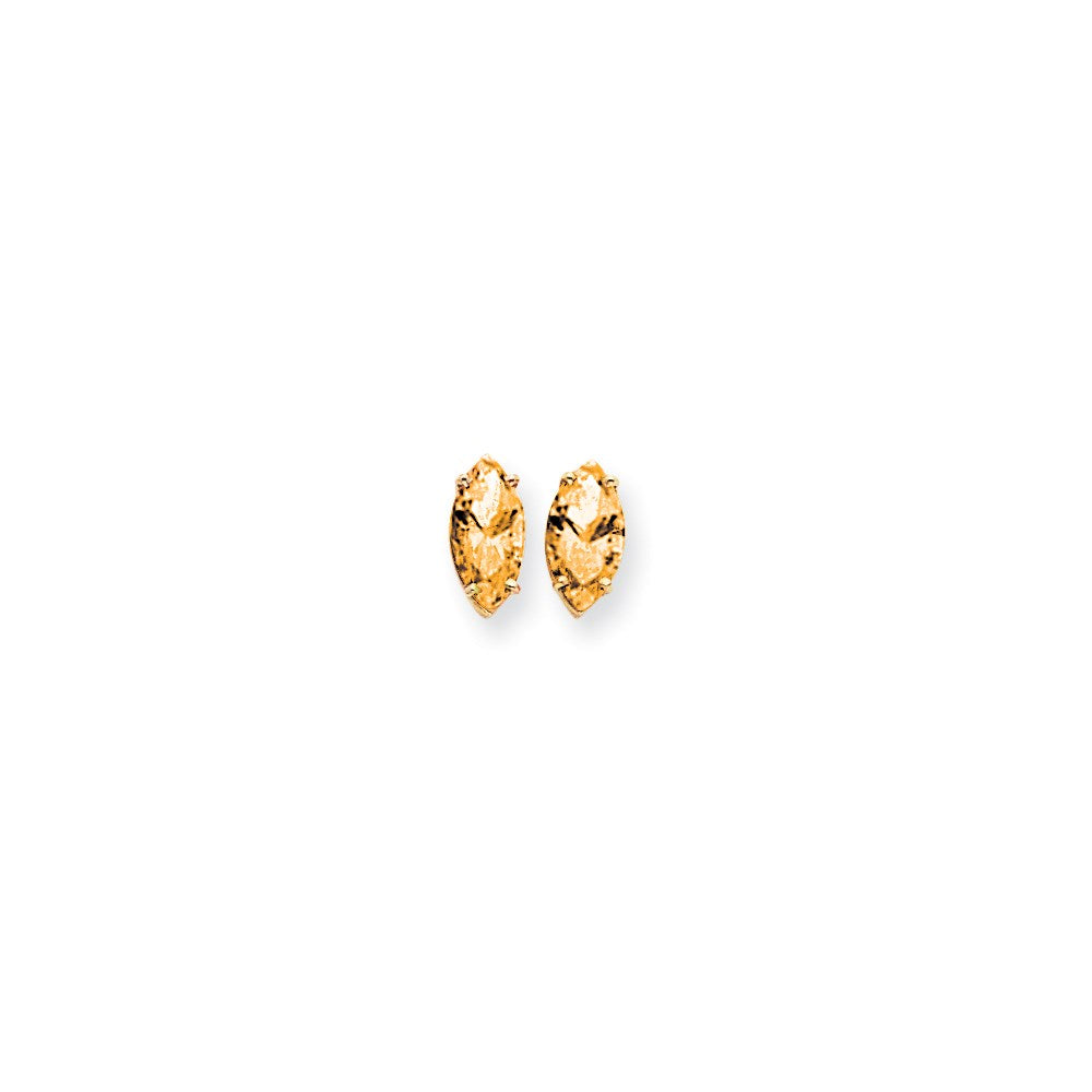 14k Yellow Gold 12x6mm Marquise Citrine Earrings