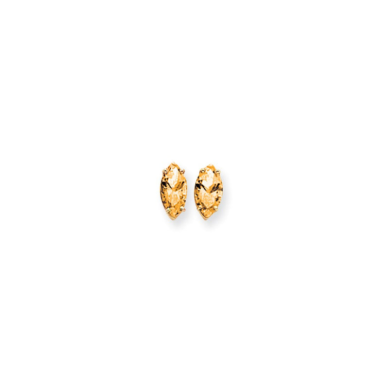 14k Yellow Gold 12x6mm Marquise Citrine Earrings