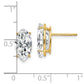 14k Yellow Gold 12x6mm Marquise Cubic Zirconia Earrings