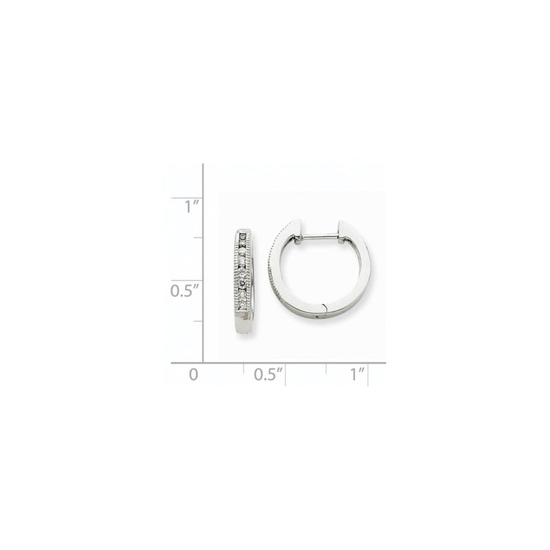 14k White Gold Real Diamond Hoop Earrings