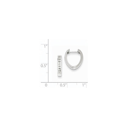 14k White Gold AA Real Diamond Hoop Earrings