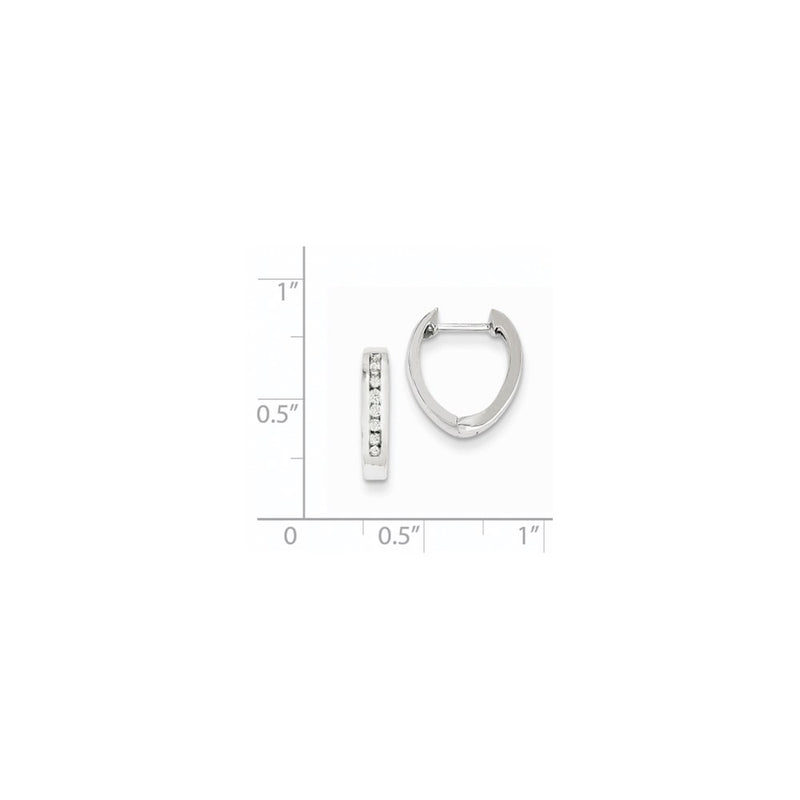 14k White Gold AA Real Diamond Hoop Earrings