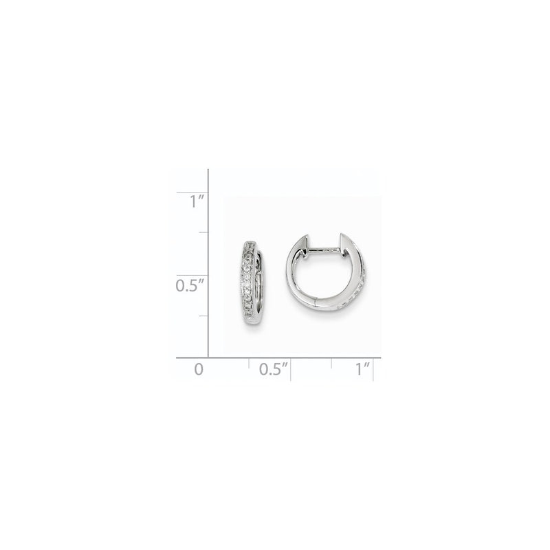 14k White Gold AA Real Diamond Hinged Hoop Earrings