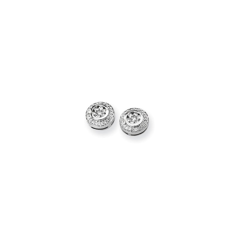 14k Yellow Gold Mystere White Gold Real Diamond Earrings