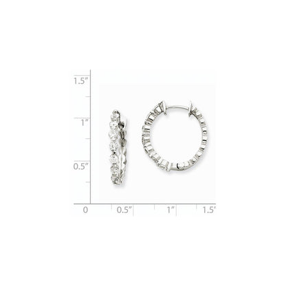 14k White Gold VS Real Diamond Hinged Hoop Earrings