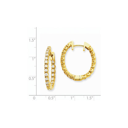 14k Yellow Gold VS Real Diamond Hinged Hoop Earrings