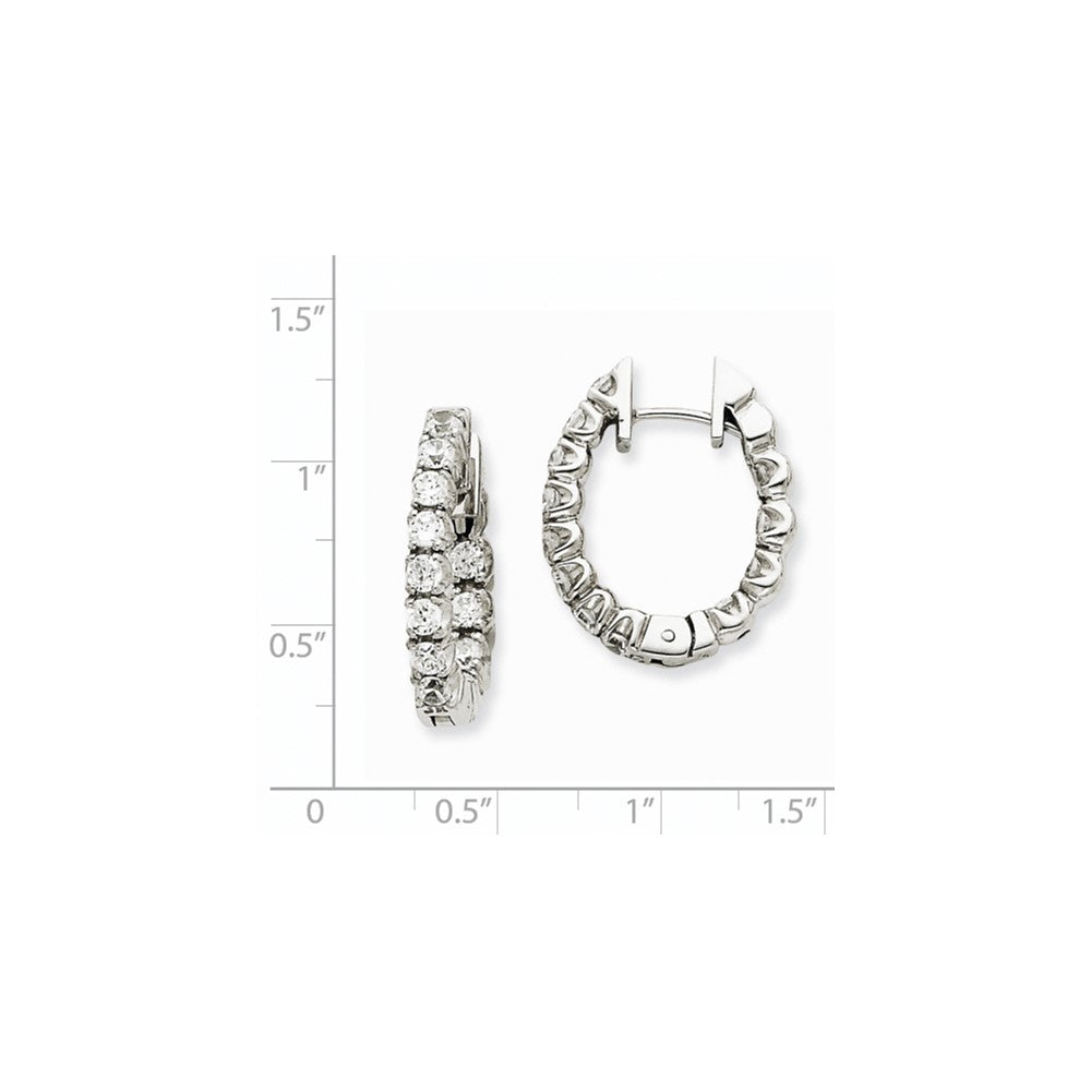 14k White Gold VS Real Diamond Hinged Hoop Earrings
