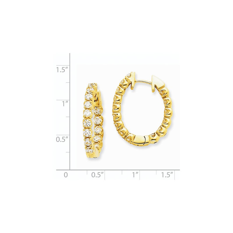 14k Yellow Gold Real Diamond Hinged Hoop Earrings XE1350A