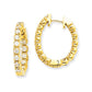 14k Yellow Gold AAA Real Diamond Hinged hoop Earrings