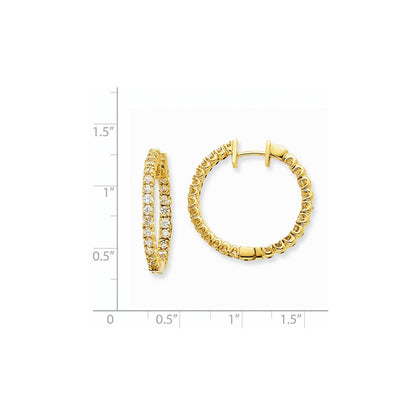 14k Yellow Gold Real Diamond Hinged Hoop Earrings XE1356AA