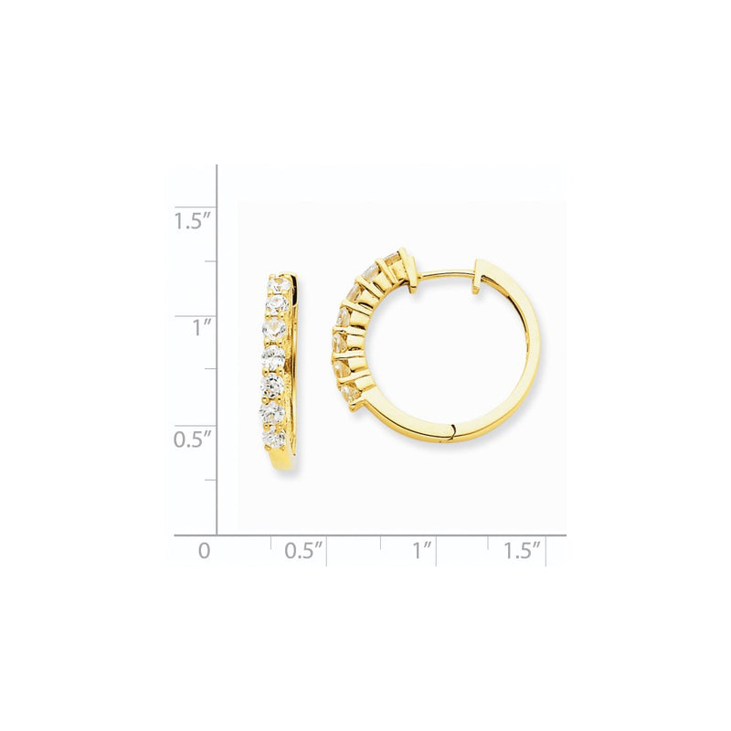 14k Yellow Gold VS Real Diamond Hinged Hoop Earrings