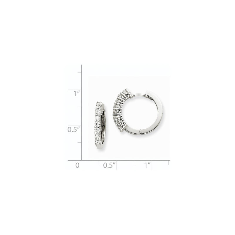 14k White Gold VS Real Diamond Hinged Hoop Earrings