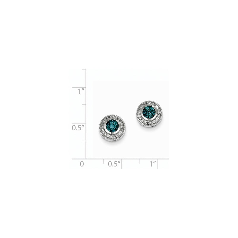 14k White Gold Blue & White Real Diamond Earrings