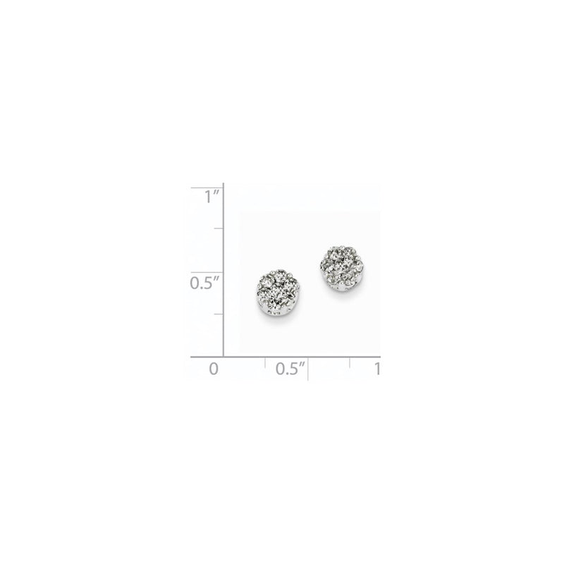 14k White Gold Real Diamond Cluster Screwback Earrings