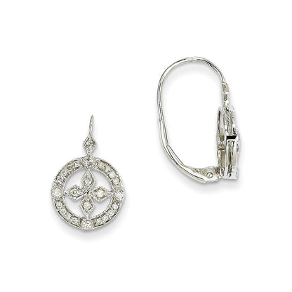 14k White Gold AA Real Diamond Earrings