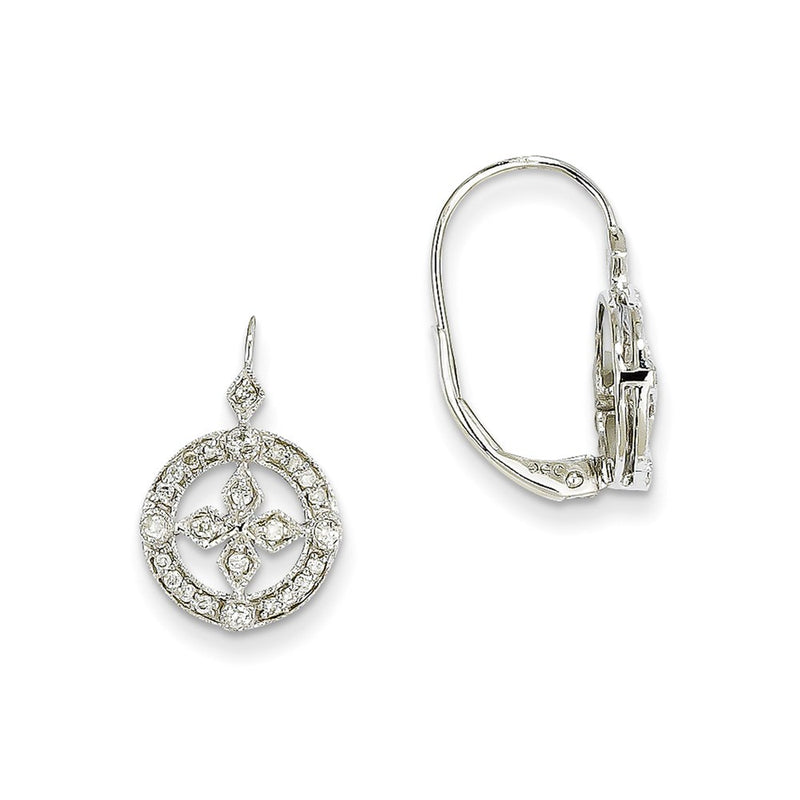 14k White Gold AA Real Diamond Earrings
