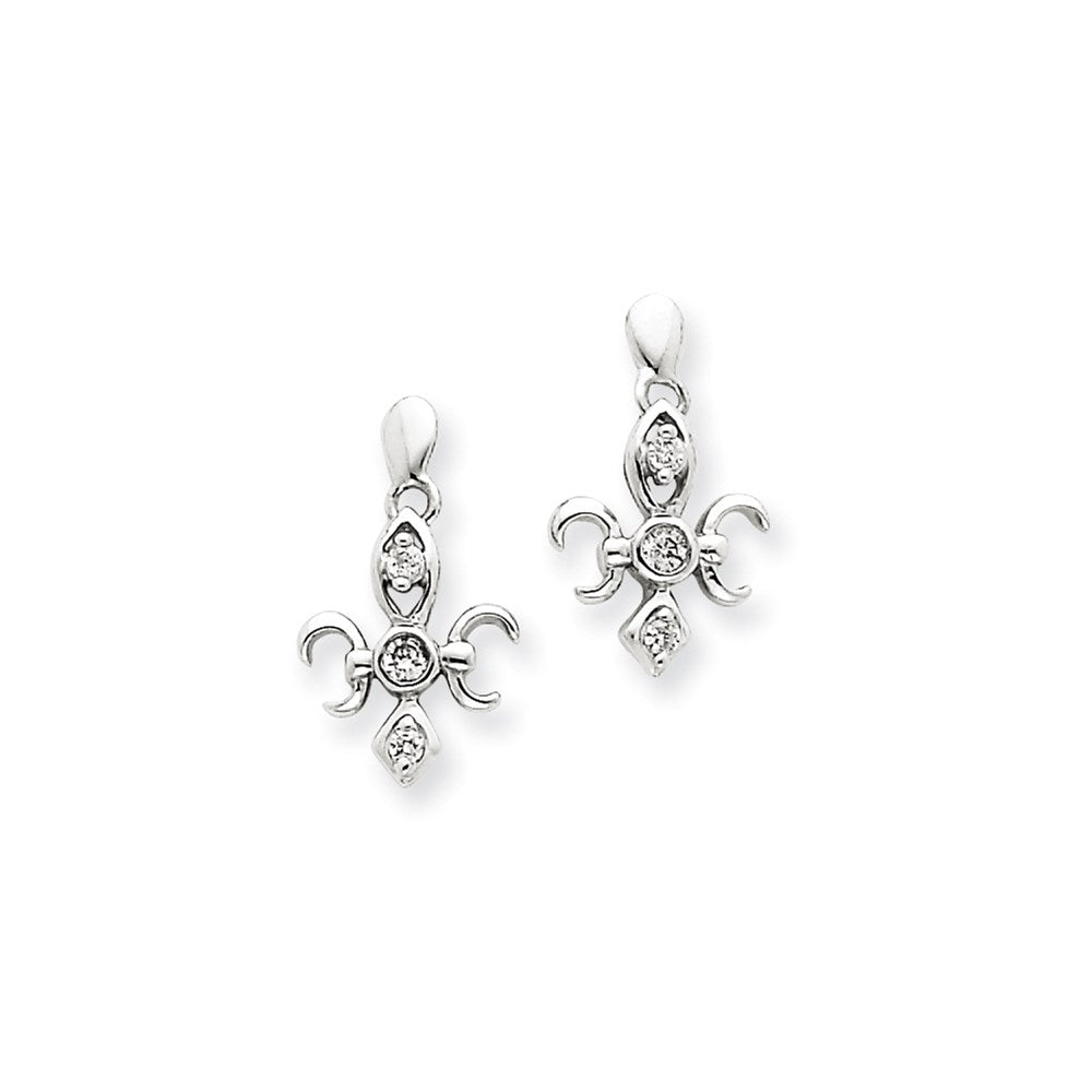 14k WG Dia Dangle Earrings