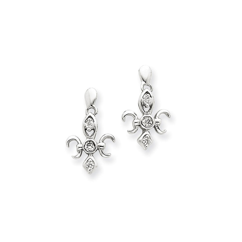 14k WG Dia Dangle Earrings