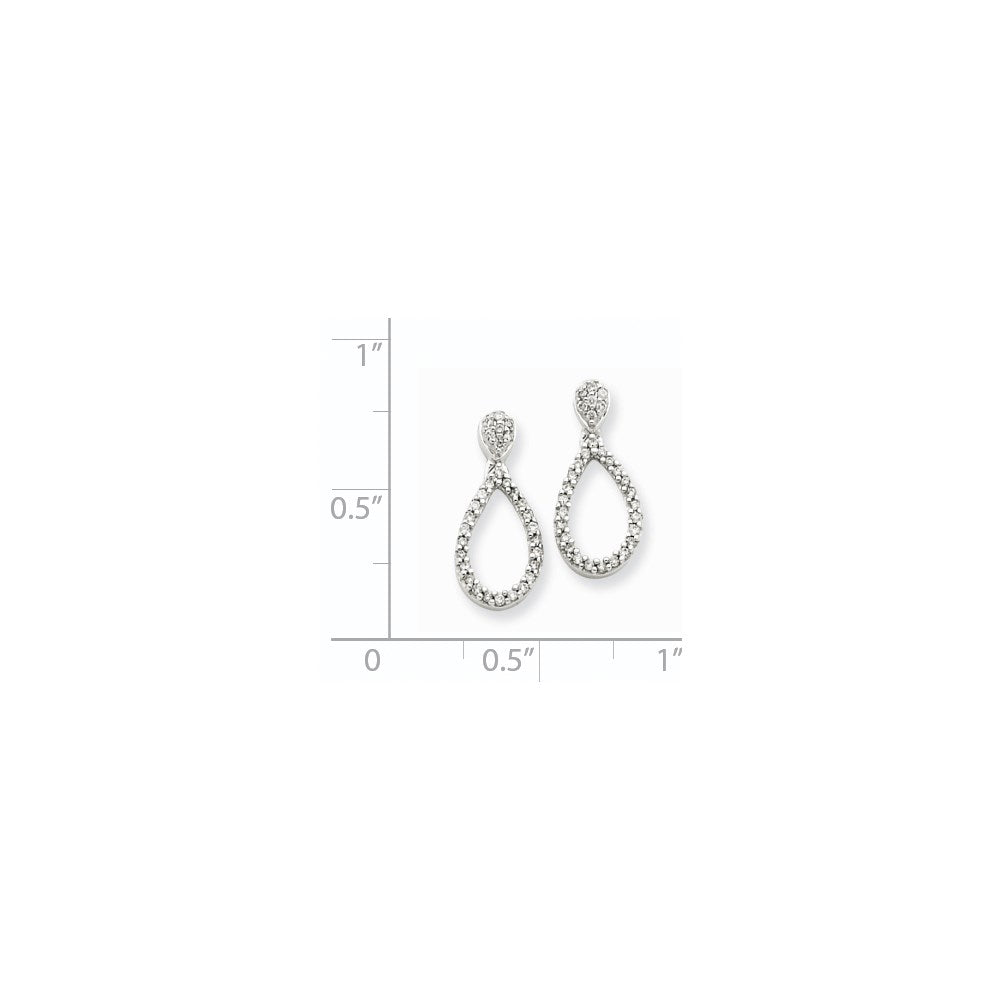 14K White Gold AA Real Diamond Post Earrings