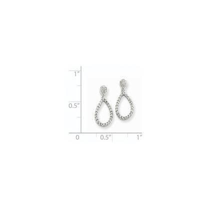 14K White Gold AA Real Diamond Post Earrings