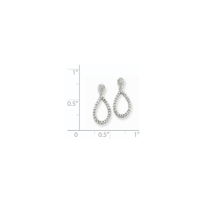 14K White Gold AA Real Diamond Post Earrings