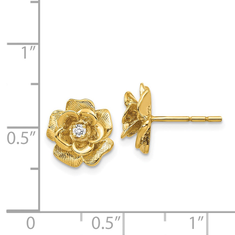 14k Yellow Gold AAA Real Diamond Earrings