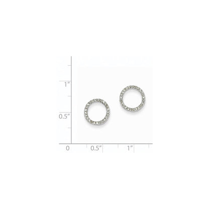 14K White Gold 1/4Ctw Circle Real Diamond Earrings