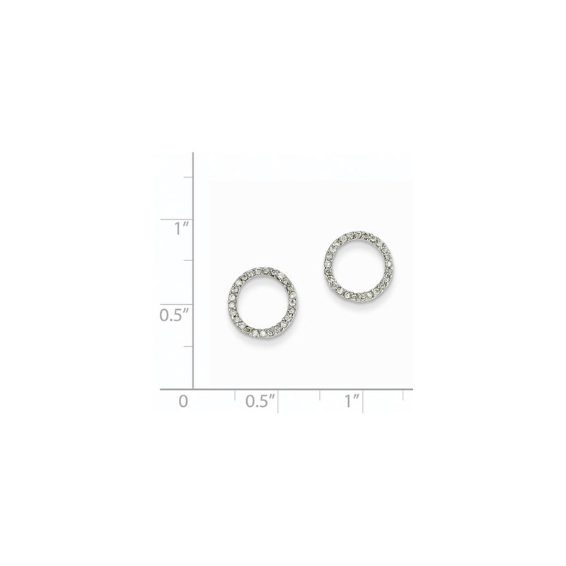 14K White Gold 1/4Ctw Circle Real Diamond Earrings