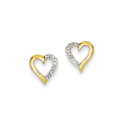 14k Yellow Gold AA Real Diamond Post Earrings