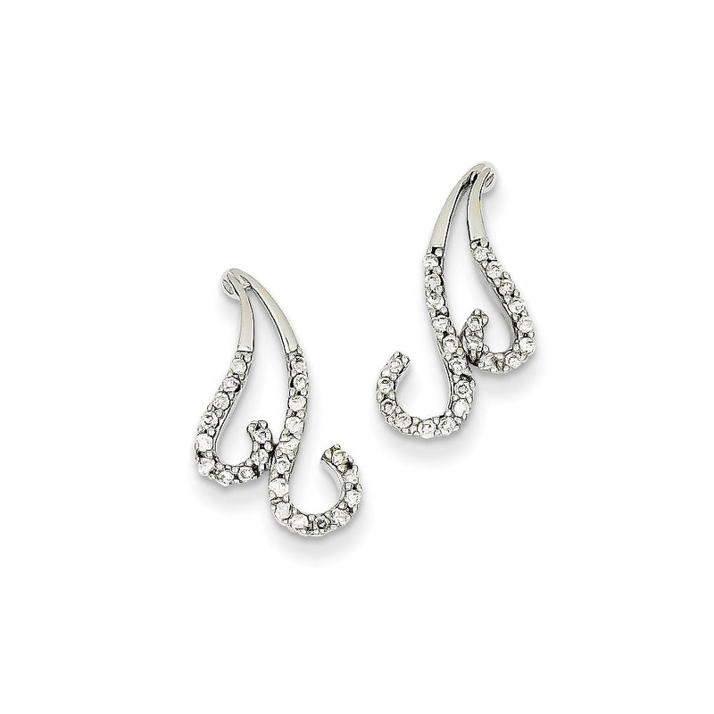 14k White Gold Real Diamond Post Earrings
