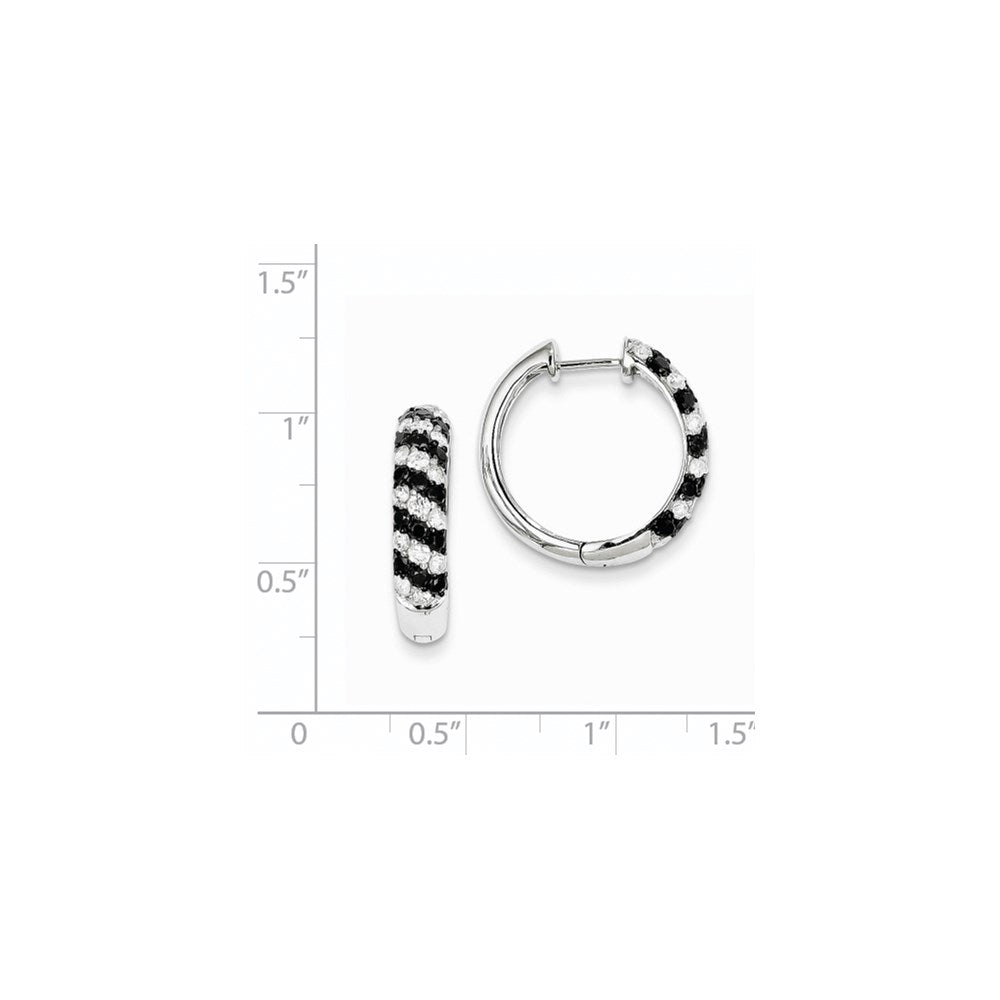 14k White Gold AA Real Diamond Hoop Earrings