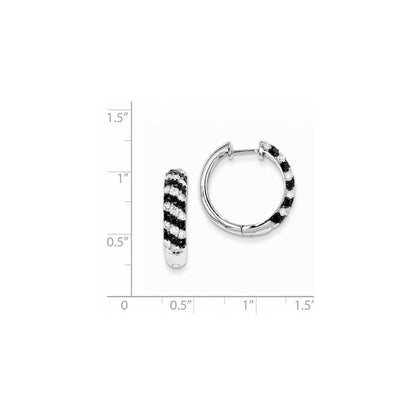 14k White Gold AA Real Diamond Hoop Earrings