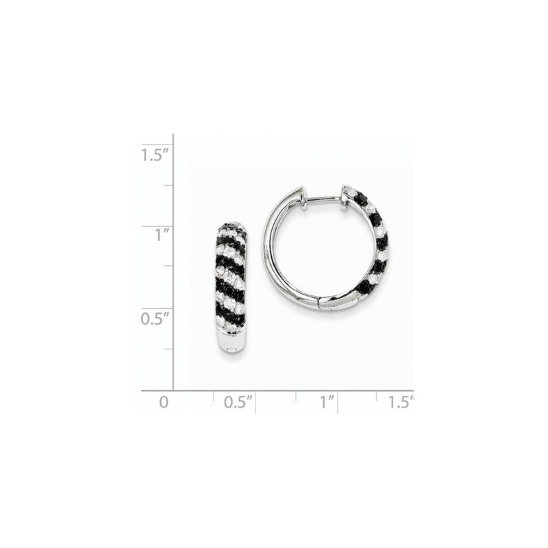 14k White Gold AA Real Diamond Hoop Earrings