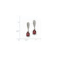 14k White Gold Garnet & Real Diamond Dangle Post Earrings