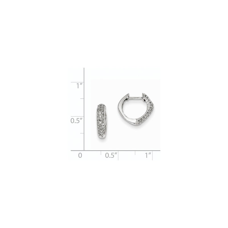 14k White Gold Real Diamond Hinged Heart Earrings