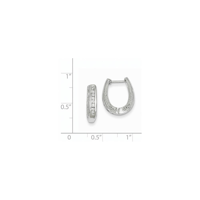 14k White Gold Real Diamond Hinged Hoop Earrings