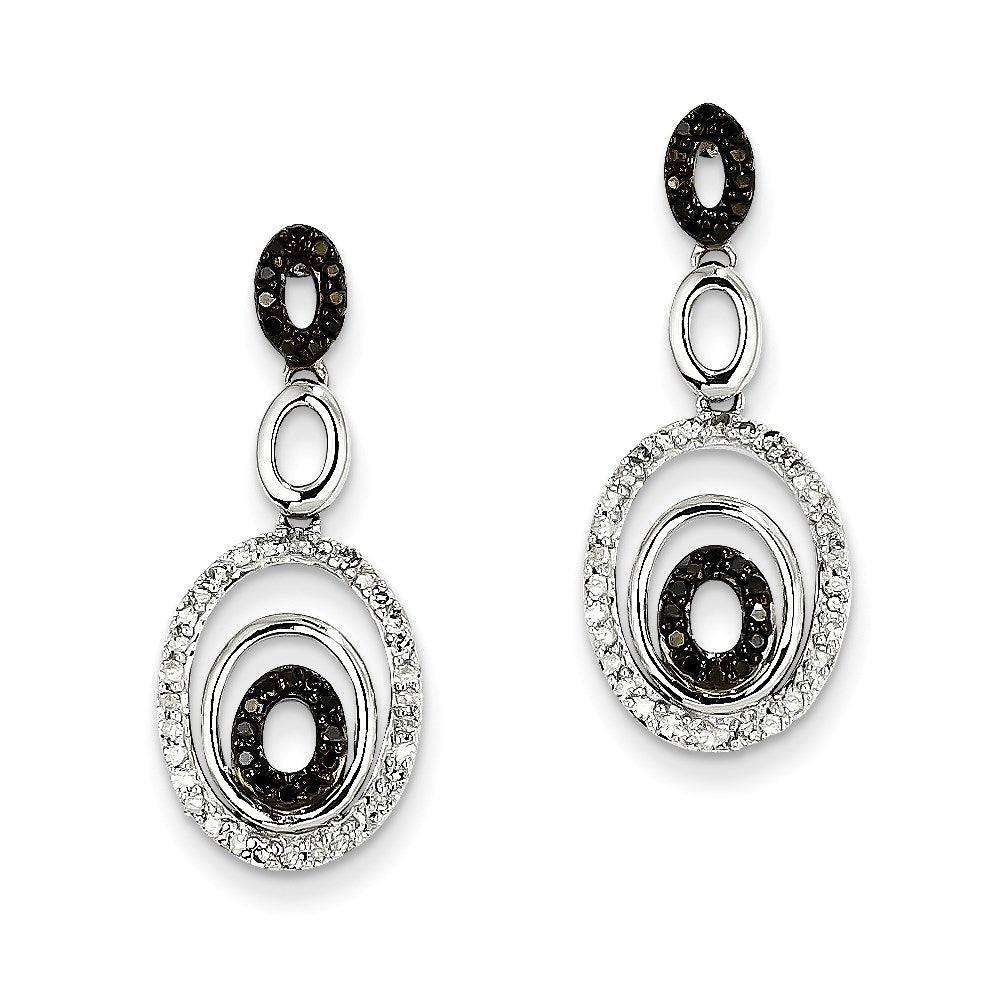 14k White Gold Blk. & Wht. Dia Earrings