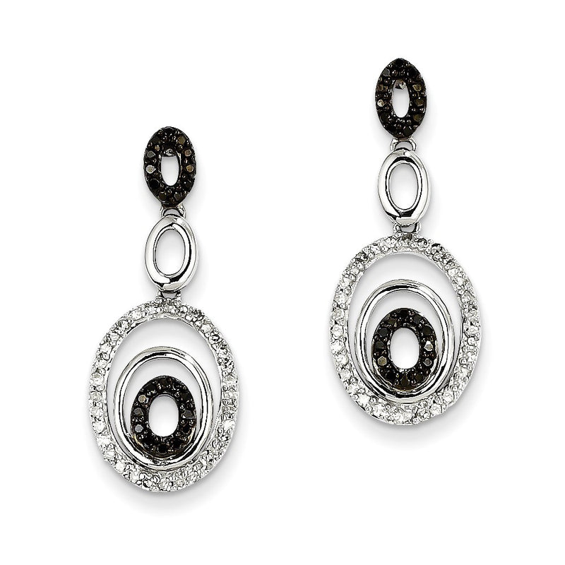 14k White Gold Blk. & Wht. Dia Earrings