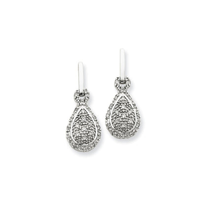 14K White Gold Real Diamond Post Earrings