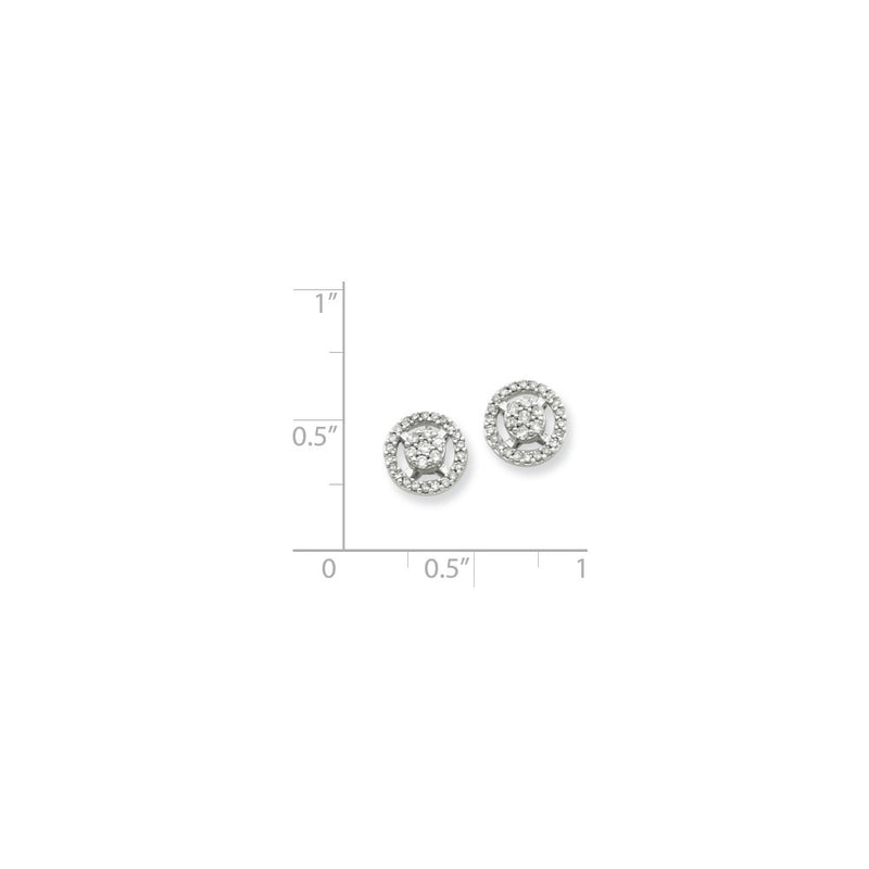 14k White Gold Real Diamond Post Earrings