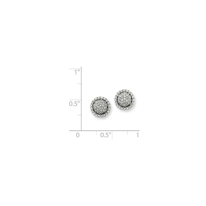 14K White Gold Real Diamond Post Earrings