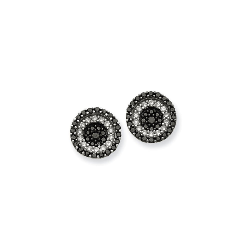 14k White Gold Dia Blk. & Wht. Earrings