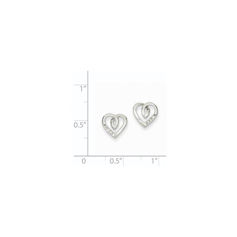 14K White Gold Heart Post Earrings