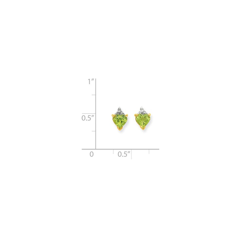 14k Yellow Gold & Rhodium Marquise Heart Peridot & Real Diamond Post Earrings