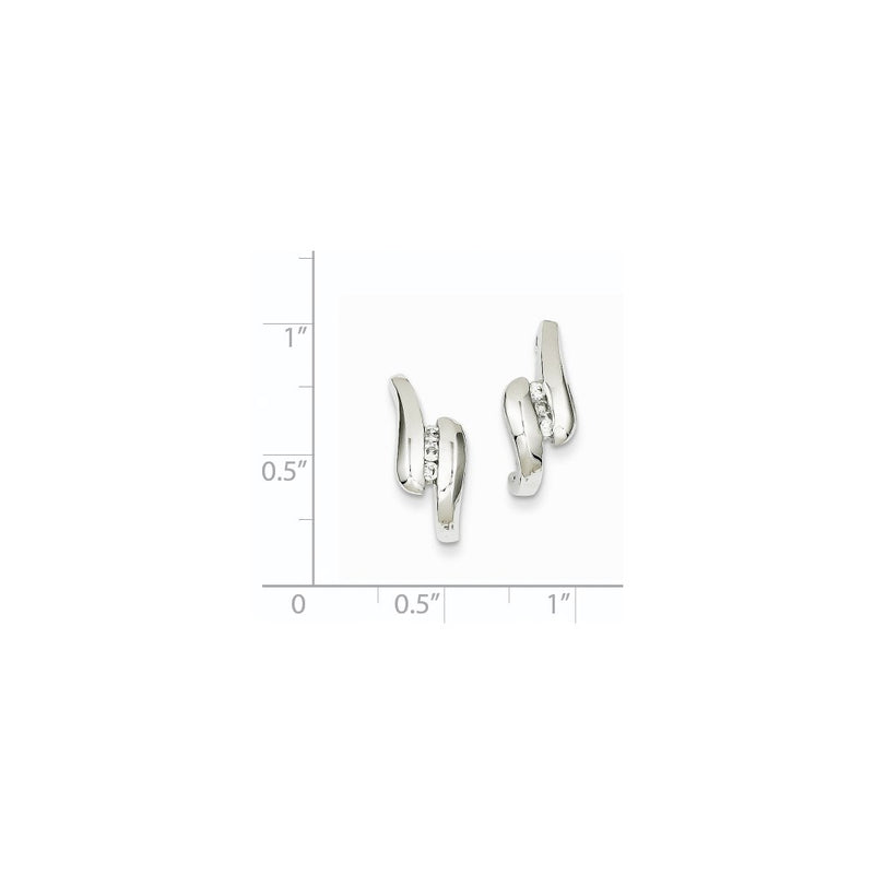 14K White Gold Real Diamond Post Earrings