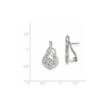 14k White Gold Real Diamond Post Earrings