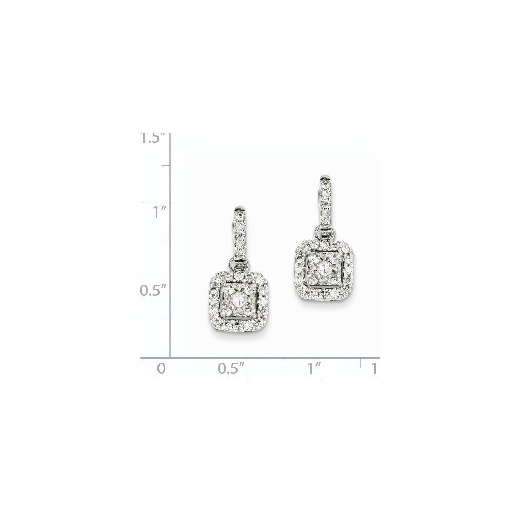 14k White Gold Real Diamond Post Earrings